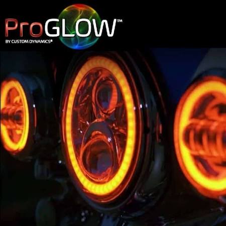 PROGLOW™ 7" COLOR CHANGING HALO LED HEADLIGHT WITH MOUNTING RING FOR 94-13 HARLEY-DAVIDSON